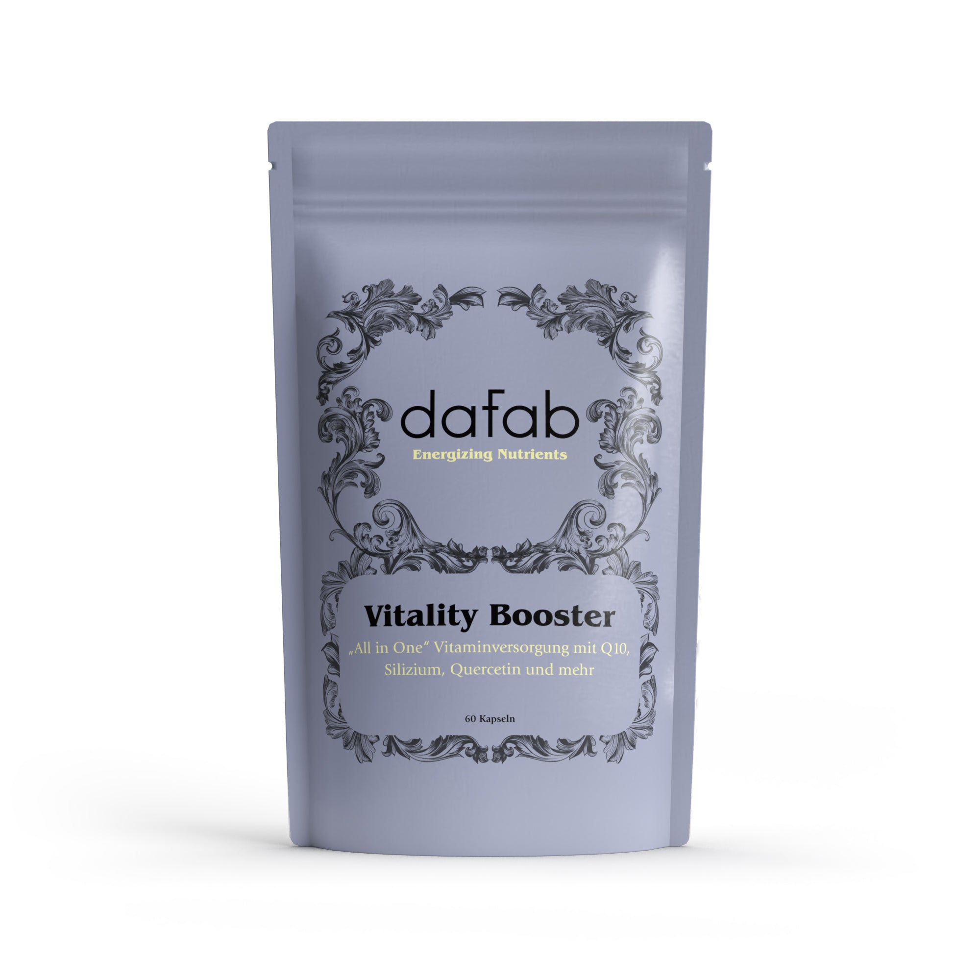 „Vitality Booster – Multivitamin mit Q10 & OPC für Energie, Immunsystem & Zellschutz.“
