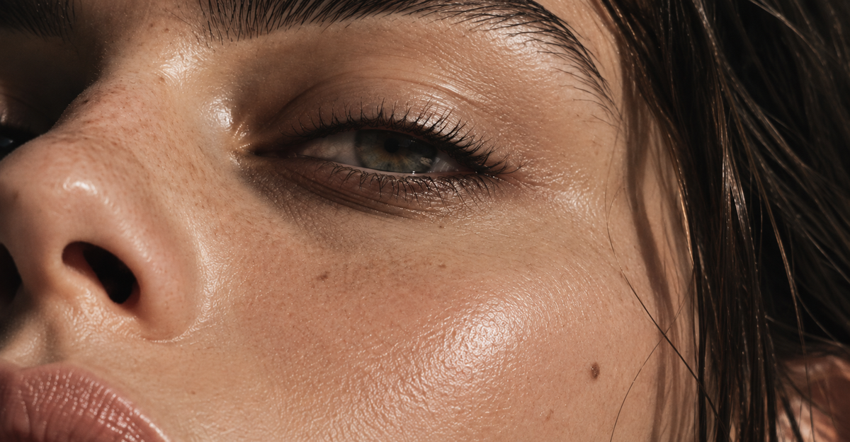 Nahaufnahme natürlicher Haut für DaFab Colladerm Kollagenpeptide