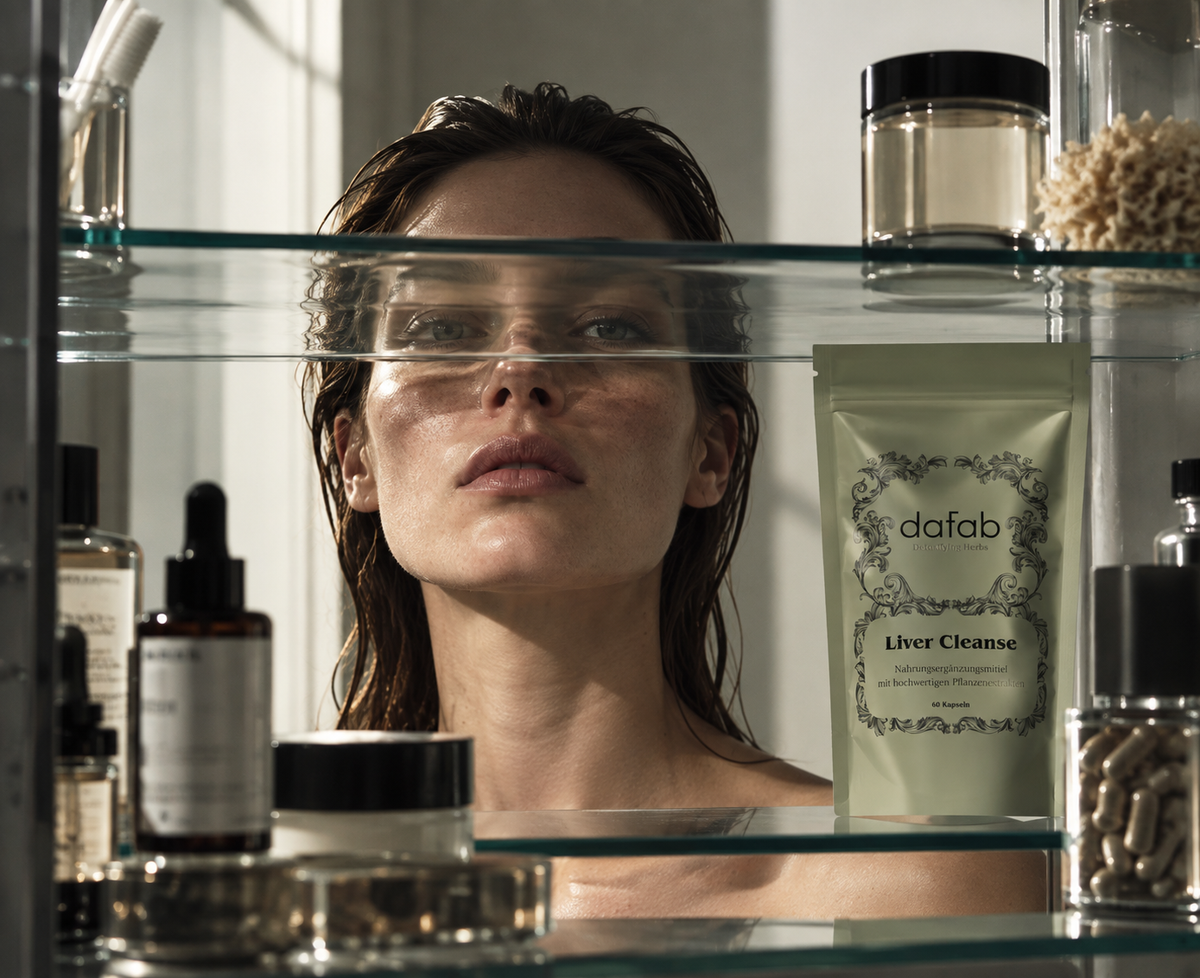 DaFab Liver Cleanse im Badezimmerschrank – Functional Beauty für Leber und Haut