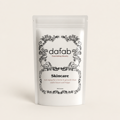 “DaFab skincare capsules for hair, skin and nails photographed in a clean editorial studio setting.”