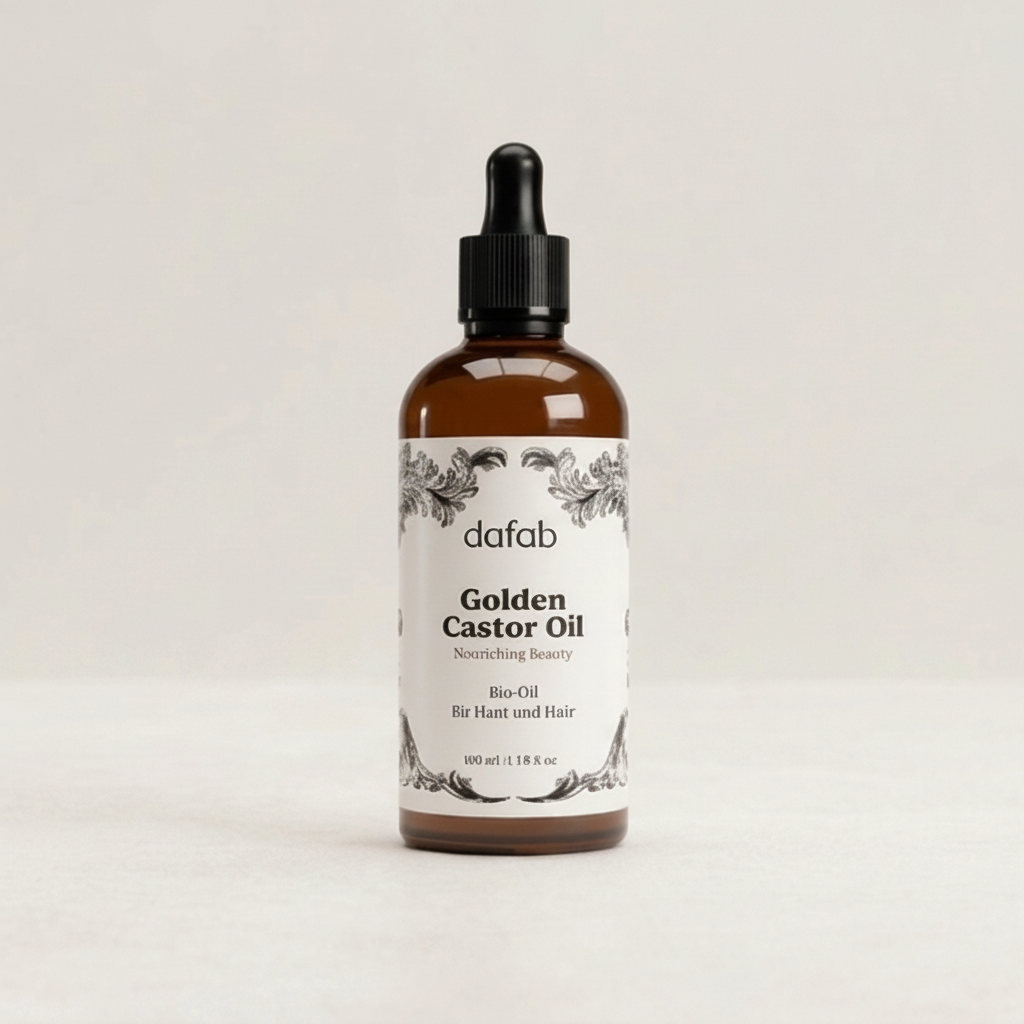 Golden Castor Oil von DaFab für Wimpern, Augenbrauen, Haare und Hautpflege, Leber