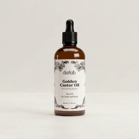 Golden Castor Oil von DaFab für Wimpern, Augenbrauen, Haare und Hautpflege, Leber